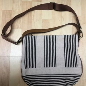 Fossil Maya large striped hobo handbag